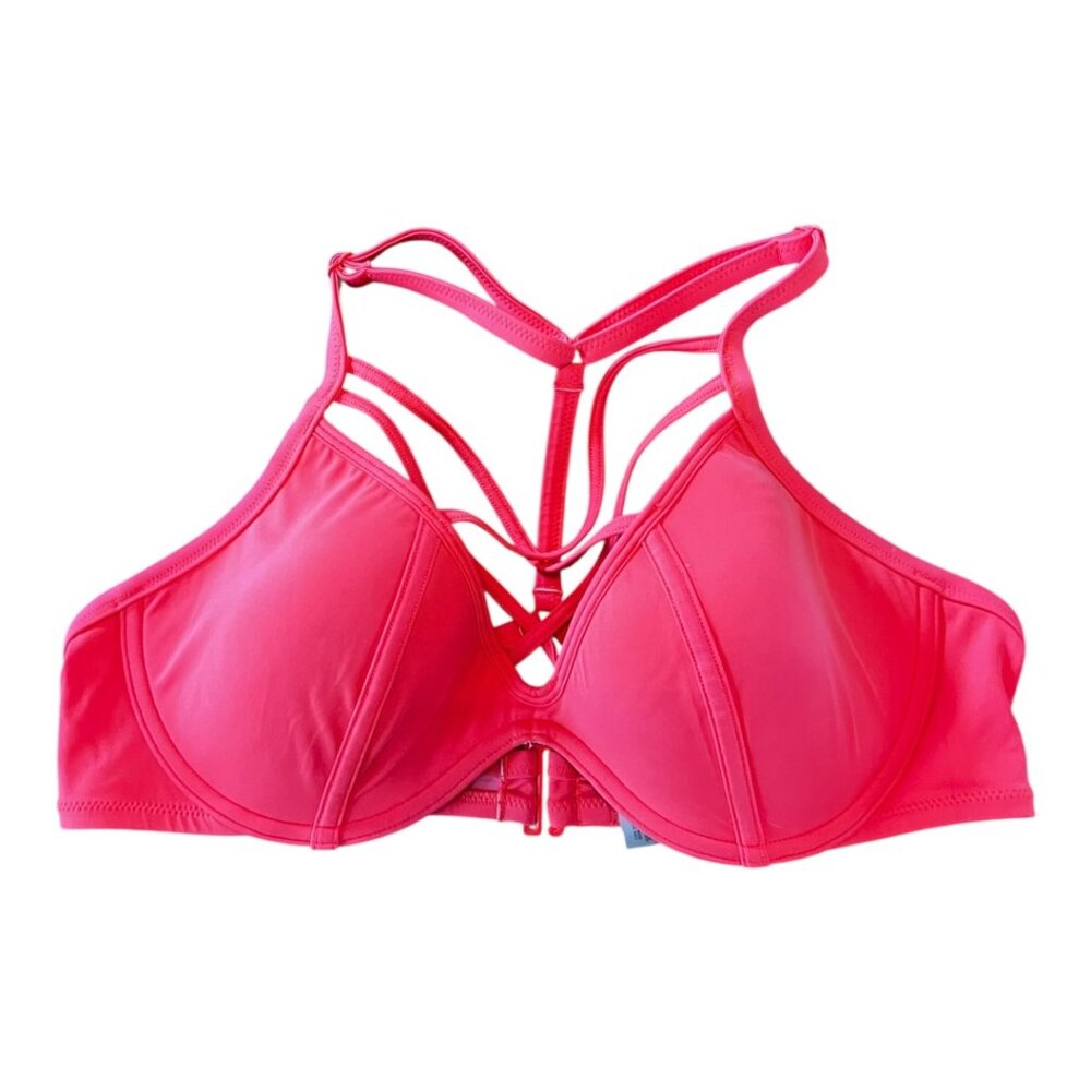 Victoria’s Secret PINK Strappy Swim Top Neon Pink Size Large